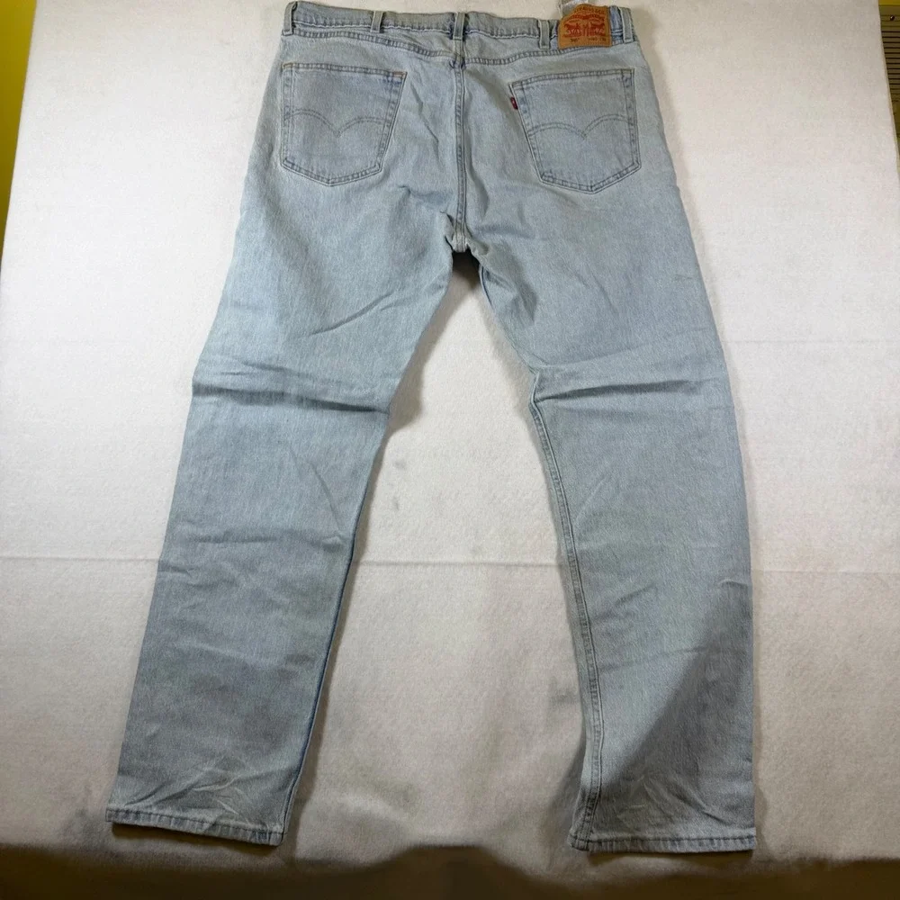 Levis 505 Regular‎ Fit Straight Leg Jeans Mens 40x32 Light Wash Blue Denim